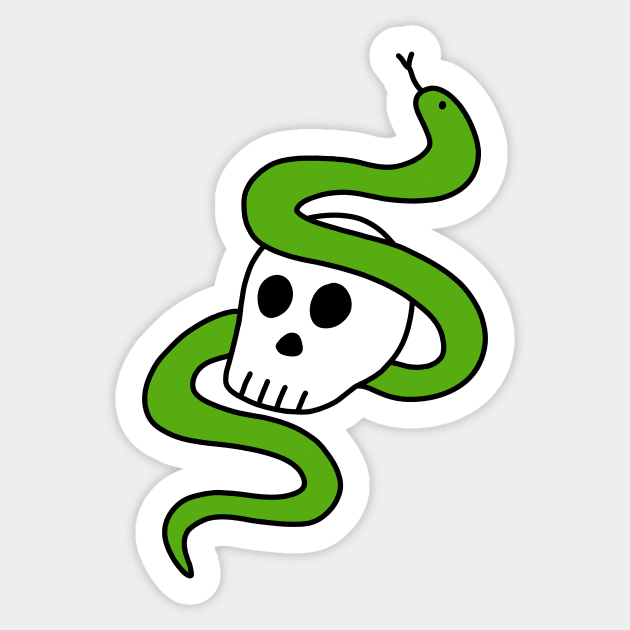 Skull and Snake Sticker by Ashleigh Green Studios